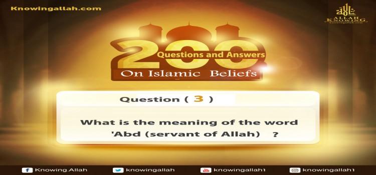Q 3: What does the word `Abd (worshipper) mean?