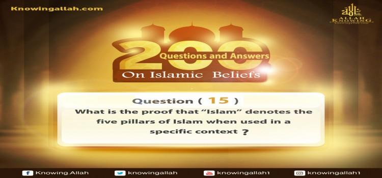 Q 15: What is the proof that Islam is defined as being the five pillars of this religion when considered in detail?