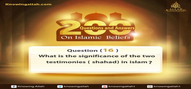 Q 16: What is the position of the two testimonies in Islam?​