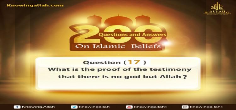 Q 17: What is the proof of the testimony that there is no god but Allah?​