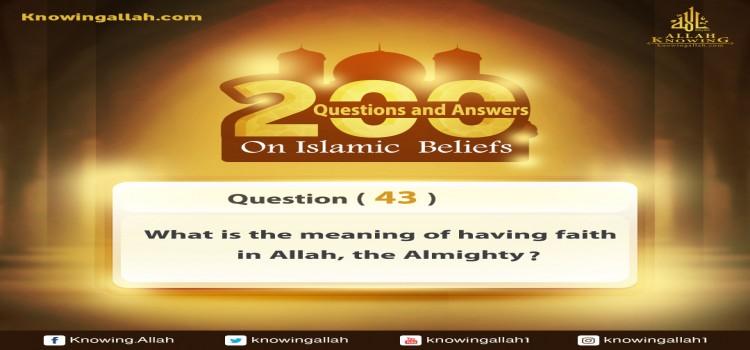 Q 43: What does having faith in Allah Almighty mean?